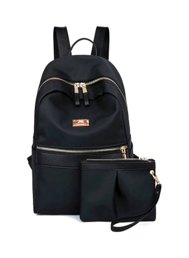 Solid Backpack With Pouch Bag 33 inches Black