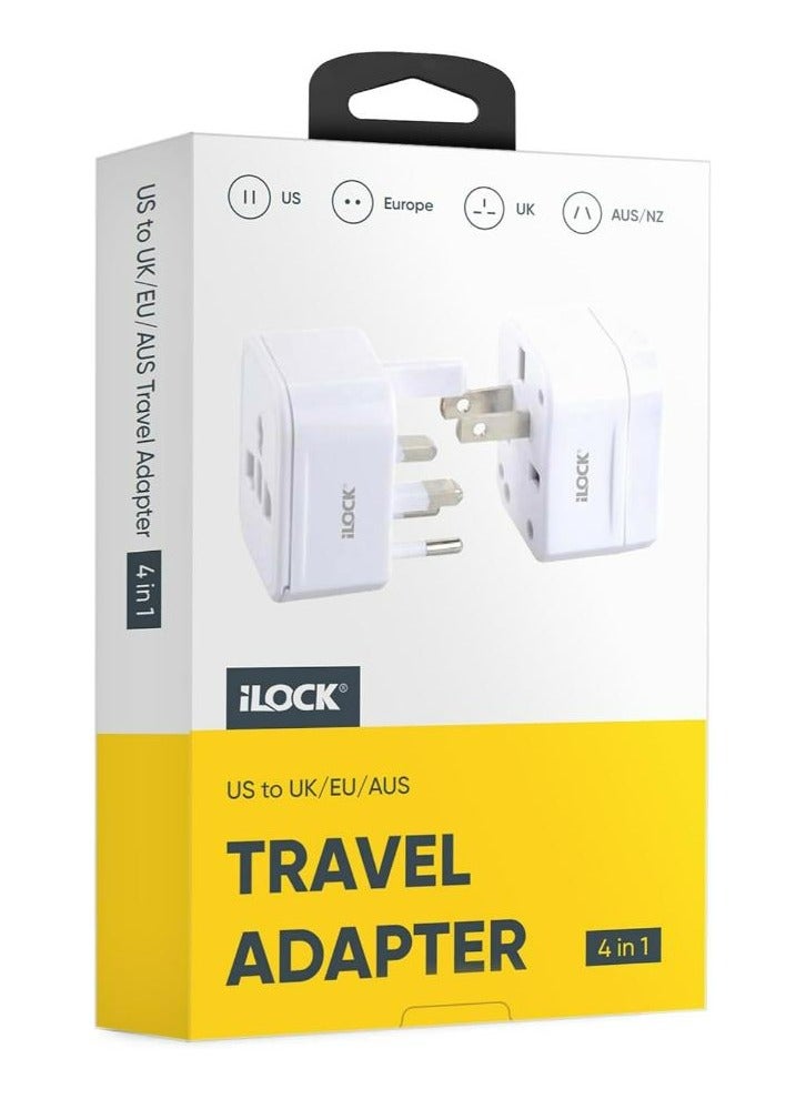 iLOCK Universal Travel Adapter | US to UK/EU/AUS | Compact & Portable - Image 1