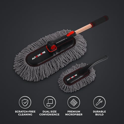Autodrome CleanSweep Duo | Pack of 2 Microfiber Car Dusters (Mini & Regular) for Interior & Exterior Cleaning | Gentle on Surfaces, Durable & Long-Lasting - Image 2
