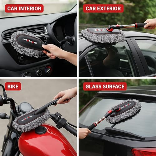 Autodrome CleanSweep Duo | Pack of 2 Microfiber Car Dusters (Mini & Regular) for Interior & Exterior Cleaning | Gentle on Surfaces, Durable & Long-Lasting - Image 3