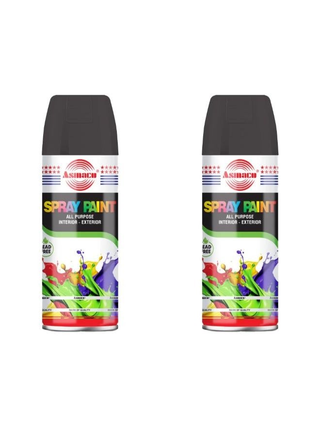 اسماكو طلاء بخاخ من اسماكو - أسود مطفي - 400 مل - مجموعة قطعتين