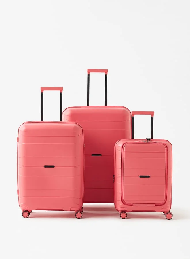 it Textured Hardcase Luggage Trolley Bag with Retractable Handle