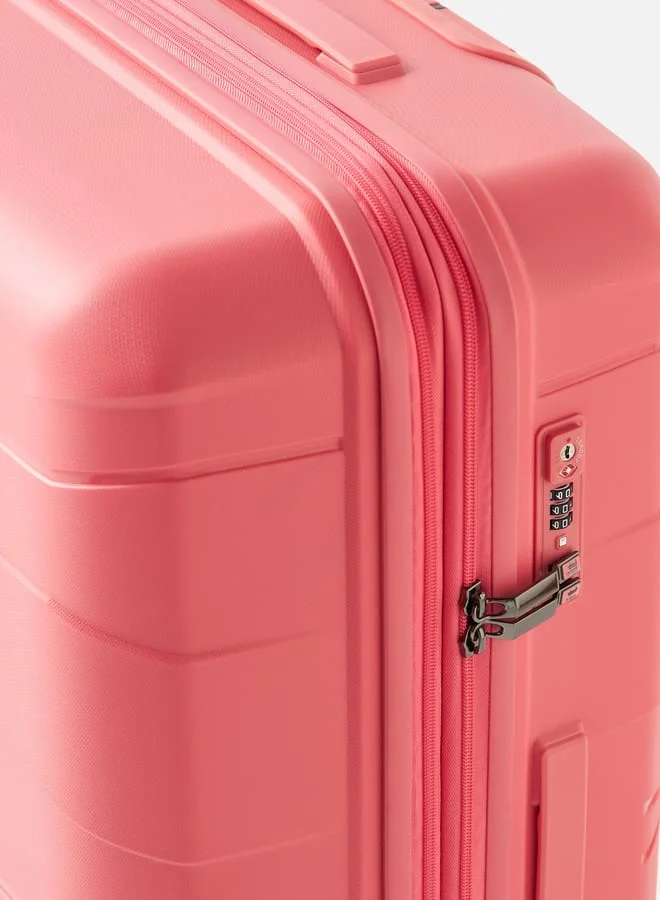 it Textured Hardcase Luggage Trolley Bag with Retractable Handle