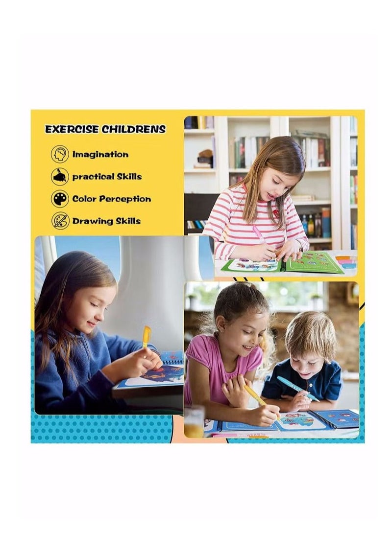 1 Pieces Water Draw Books Water Pen Coloring Books with 1 Pieces Pens - Image 2