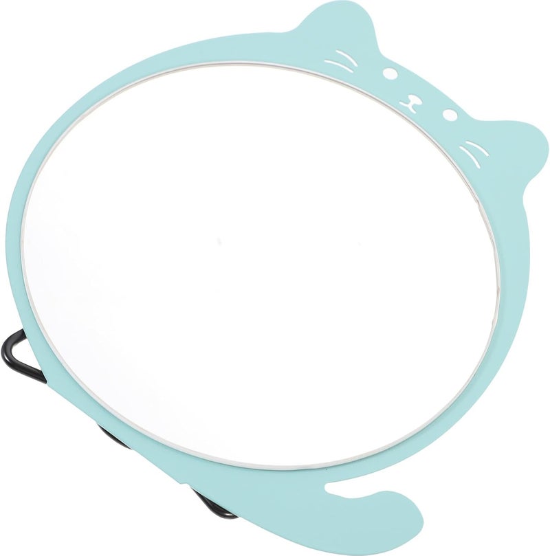 Folding Hanging Wall Mirror with Tabletop Stand, Green Irregular Shape Dressing Mirror for Dormitory and Office Use - Image 1