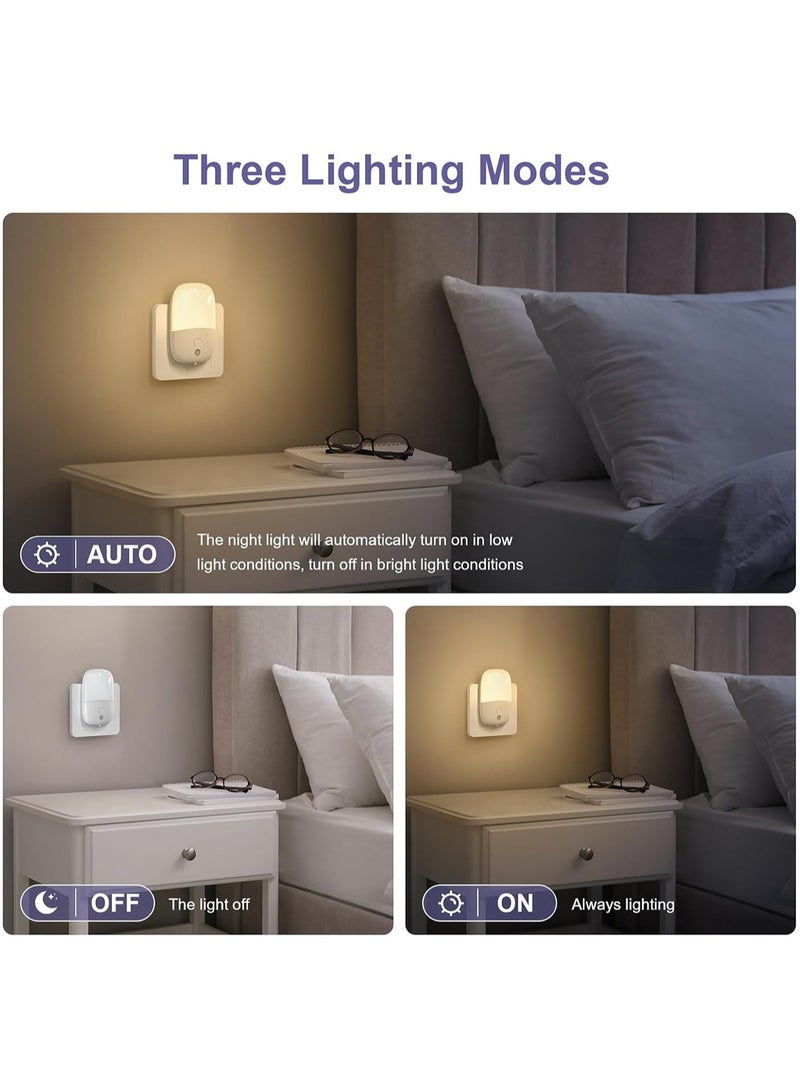 جود تول عبوة من 2 ضوء ليلي, قابس إضاءة ليلية في الحائط, مصباح حائط LED قابل للتعديل السطوع, مع 3 مستويات للسطوع ومستشعر ضوئي كهربائي من الغسق إلى الفجر, لغرف نوم الأطفال والحمام والمطبخ والسلالم - Image 5