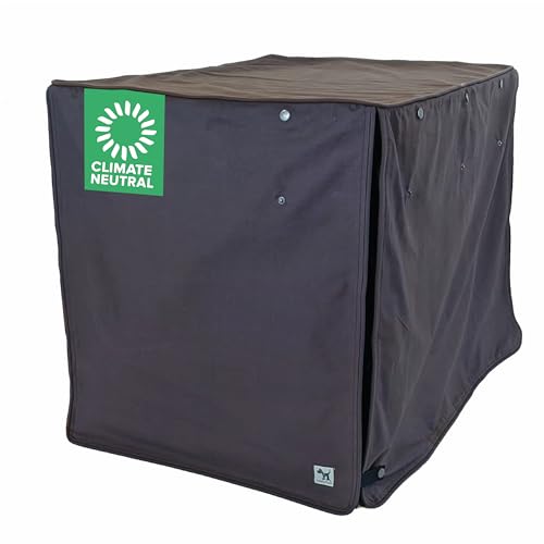 Molly Mutt Im a Realist Dog Crate Cover 100 Cotton Canvas Cover with 2 RollUp Panels Ideal for Dog or Cat Crate Durable Washable and Free of Harmful Chemicals 48 x 30 x 33 - Image 1