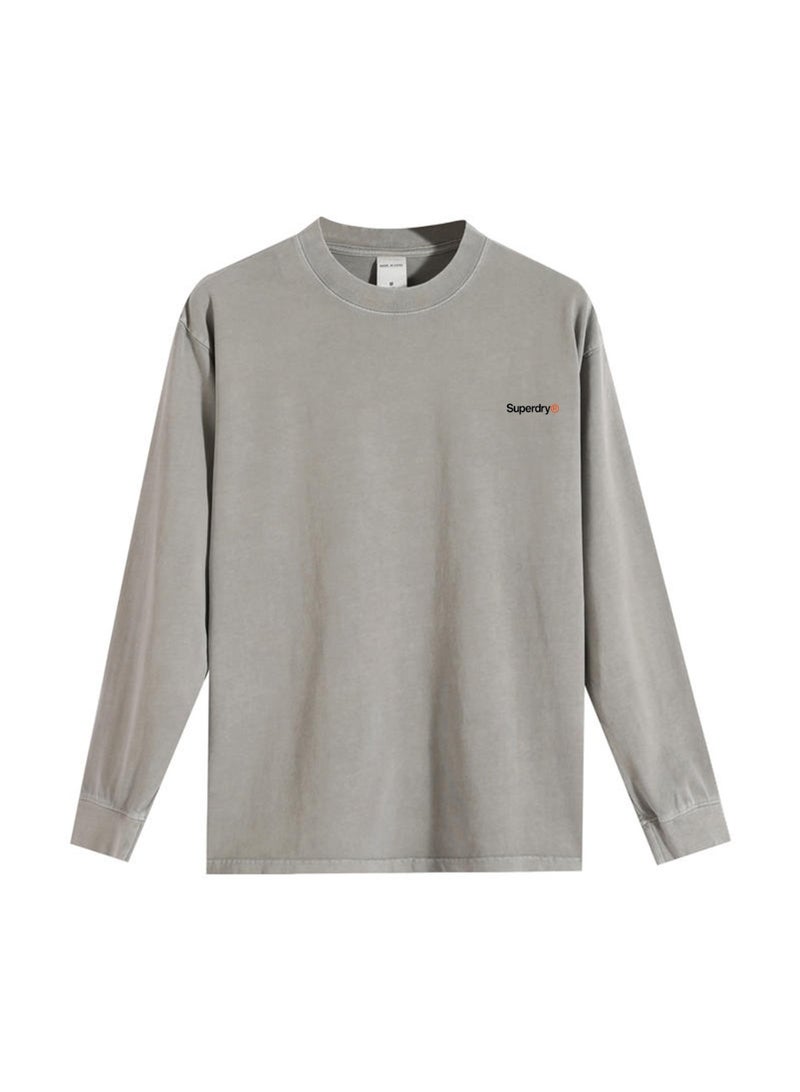Superdry Men's and women's loose cotton washed long sleeve T-shirts - Image 4