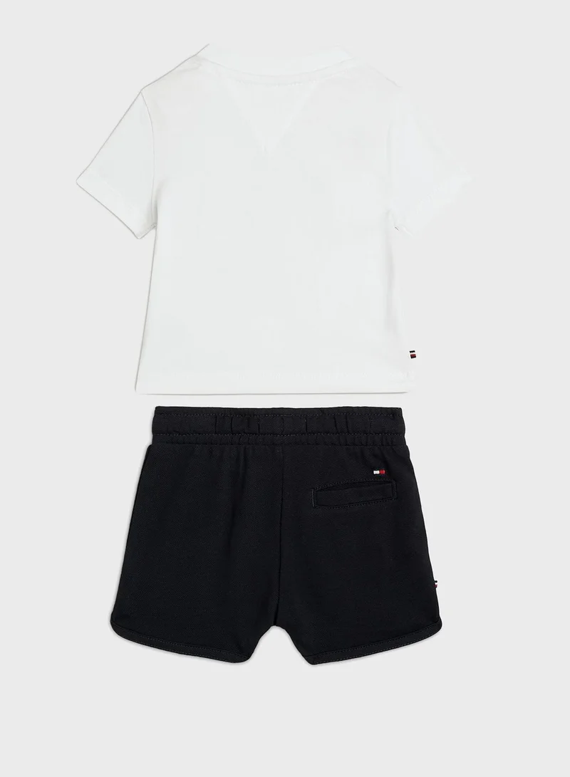 TOMMY HILFIGER Infant Logo T-Shirt & Shorts Set