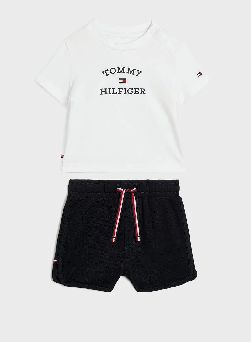 TOMMY HILFIGER Infant Logo T-Shirt & Shorts Set