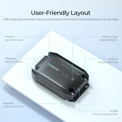 Renogy 12V 40A DC to DC Battery Charger, Using Multi-Stage Charging in RVs, Commercial Vehicles, Boats, Yachts - Image 4