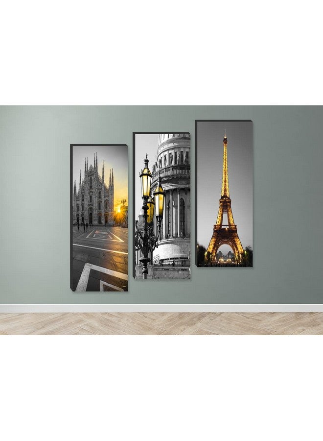 SAF paintings set of 3 eiffel tower UV textured self adeshive wall painting for home decoration SANF-SJ141 - Image 2