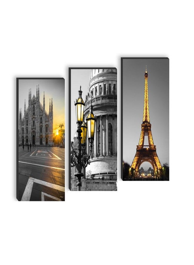 SAF paintings set of 3 eiffel tower UV textured self adeshive wall painting for home decoration SANF-SJ141 - Image 1