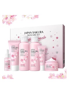 6-Piece Sakura Skin Care Gift Set: Oil Control Cleanser 50g, Serum 17ml, Face Cream 25g, Even Skin Tone Serum 17ml, Moisturizing Toner Lotion 100ml for Glowing Skin - pzsku/Z1AE2E29611D6C310FC30Z/45/_/1729320879/e96871d5-4914-41d6-bbf3-e58eb76a2513