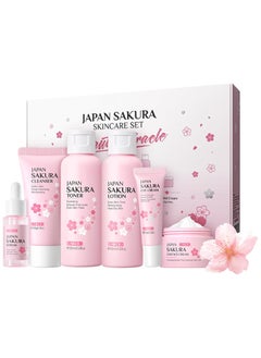 6-Piece Sakura Skin Care Gift Set: Oil Control Cleanser 50g, Serum 17ml, Face Cream 25g, Even Skin Tone Serum 17ml, Moisturizing Toner Lotion 100ml for Glowing Skin - pzsku/Z1AE2E29611D6C310FC30Z/45/_/1729320927/990e4b3b-35b3-46c3-8a84-797d3b7232ae