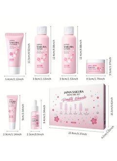 6-Piece Sakura Skin Care Gift Set: Oil Control Cleanser 50g, Serum 17ml, Face Cream 25g, Even Skin Tone Serum 17ml, Moisturizing Toner Lotion 100ml for Glowing Skin - pzsku/Z1AE2E29611D6C310FC30Z/45/_/1729321055/be2d52ec-8966-4d76-b659-17a14e3c017d