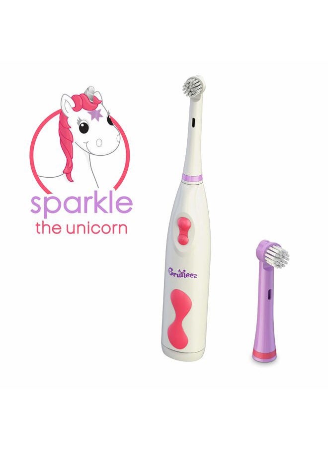 Brusheez Electronic Toothbrush Replacement Brush Heads 2 Pack (Sparkle The Unicorn)  - Image 2
