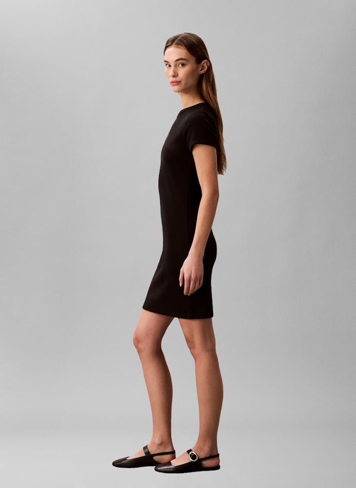 Calvin Klein Jeans Monologo Ribbed Mini T-Shirt Dress - Image 3