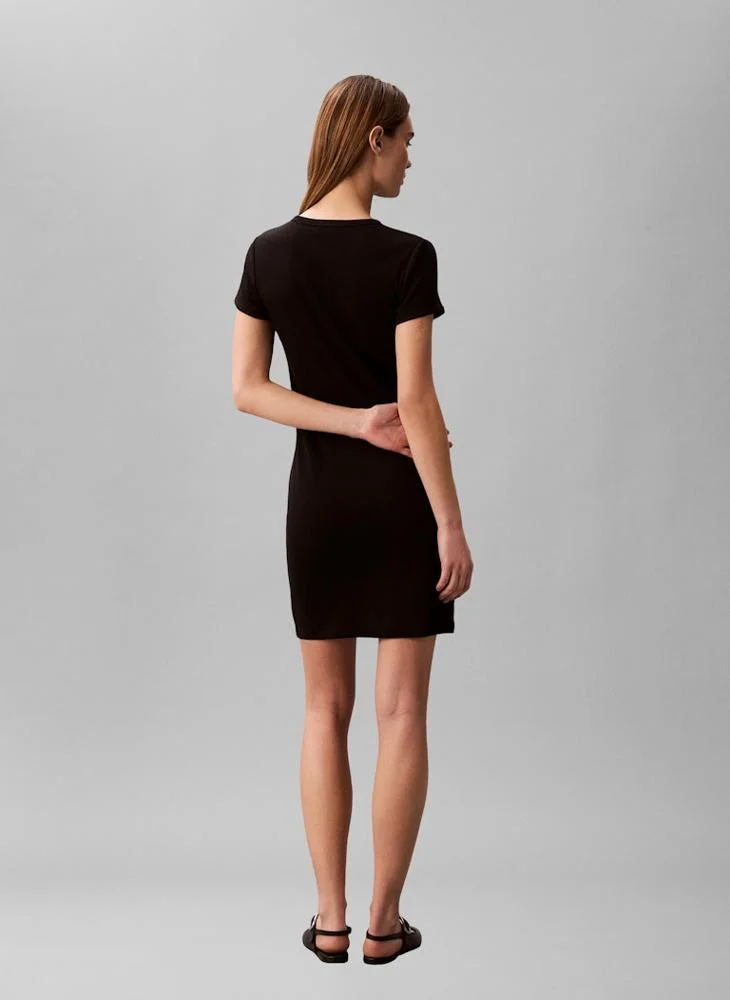 Calvin Klein Jeans Monologo Baby Rib Mini Dress