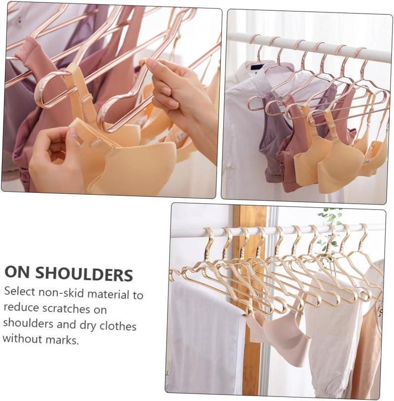 Non-Slip Alloy Coat Hangers Thickened Traceless Clothes Hangers for Home Closet 10pcs Set Sturdy Aluminum Clothes Storage Solution Random Color Random Color - Image 3