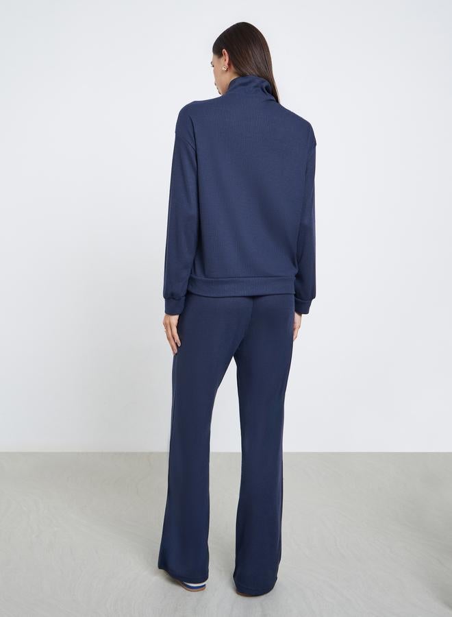 ستايلي طقم سويت شيرت وبنطال رياضي بنسيج وافل - Image 5