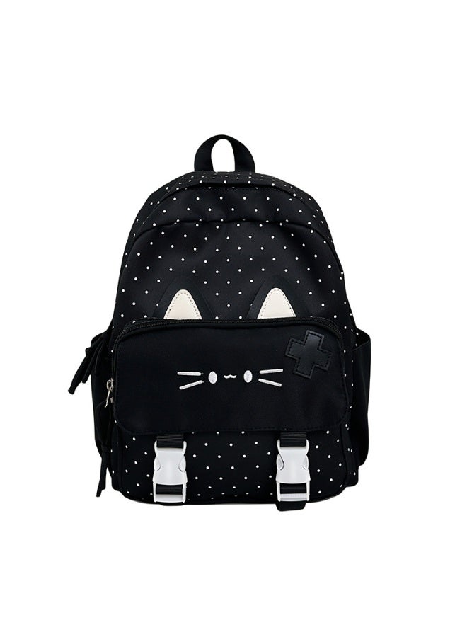 Girls' Lightweight Cat Ear School Backpack for Primary Students, Casual Daypack - Image 1
