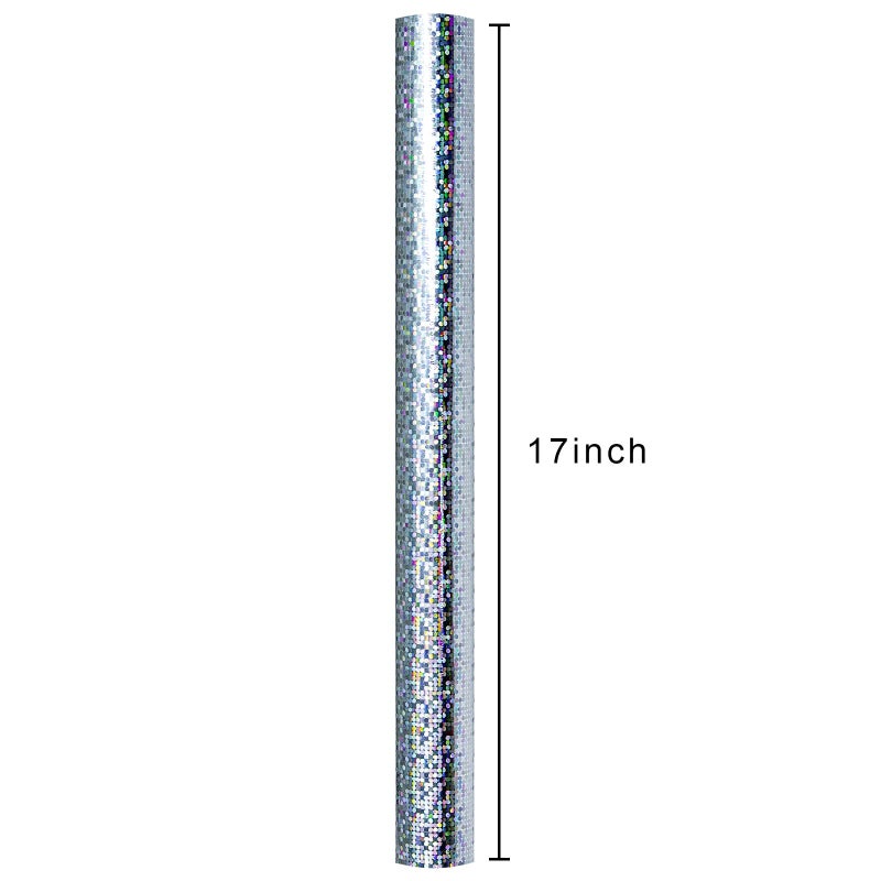 Merture 17 In X 32.8 Ft (46.5 sq.ft.) Holographic Wrapping Paper Roll, Silver Dots Gift Wrap for Disco Party, Wedding, Birthday, Christmas, Bridal Shower, Father's Day, Graduation - Image 4