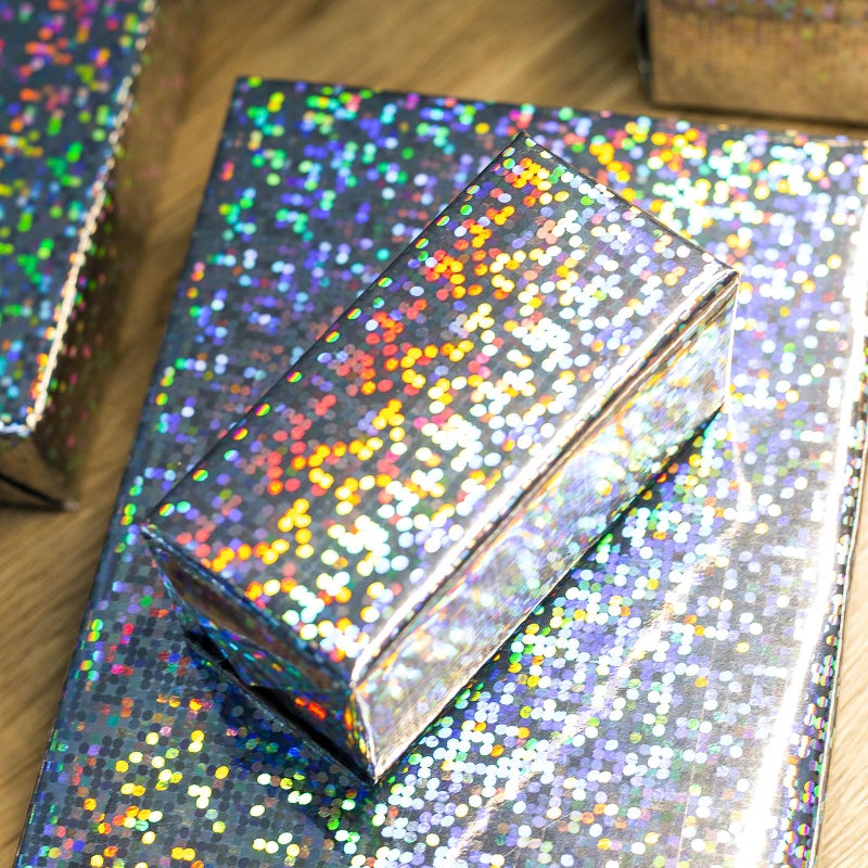 Merture 17 In X 32.8 Ft (46.5 sq.ft.) Holographic Wrapping Paper Roll, Silver Dots Gift Wrap for Disco Party, Wedding, Birthday, Christmas, Bridal Shower, Father's Day, Graduation - Image 5