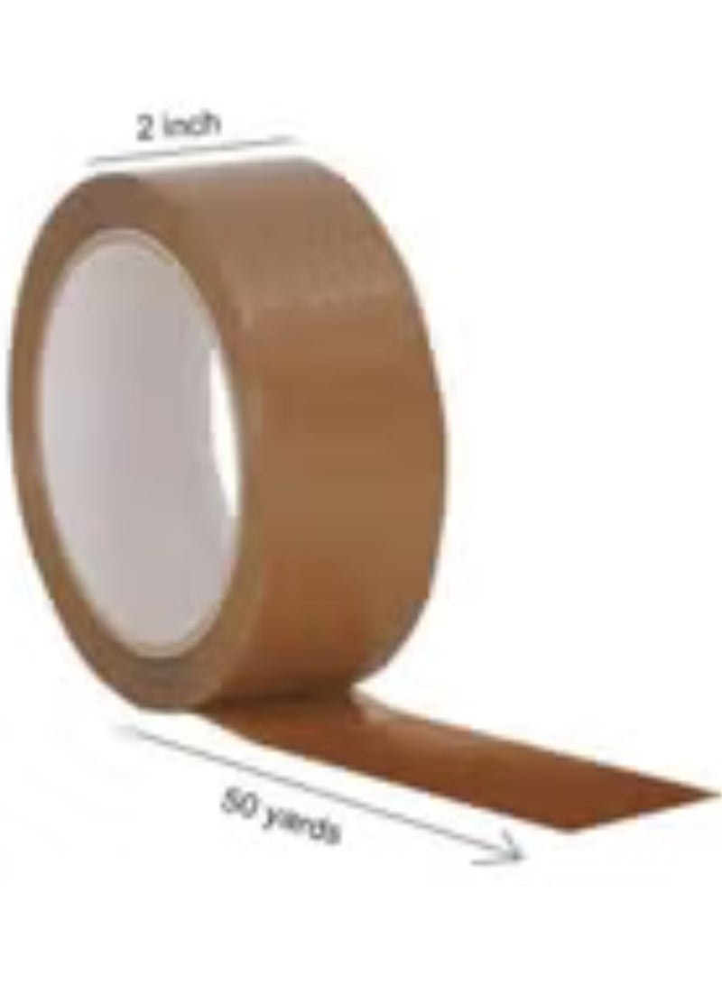 Brown Packaging Tape, 2 inches x 50 yards Strong Heavy Duty Packing Tape for Parcel Boxes, Moving Boxes, Large Postal Bags, Office Use [6 Rolls] - Image 2