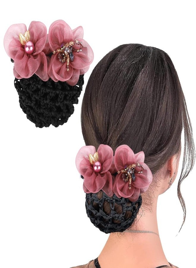 MAYCREATE® Hairnet Headpiece for Women, Elegant Floral Bun Cover, Secure Hair Net for Bank Staff, Flight Attendants, Nurses & Workplace Hairstyles - Image 1