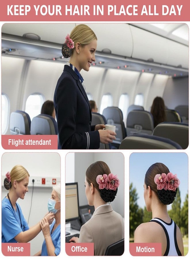 MAYCREATE® Hairnet Headpiece for Women, Elegant Floral Bun Cover, Secure Hair Net for Bank Staff, Flight Attendants, Nurses & Workplace Hairstyles - Image 5