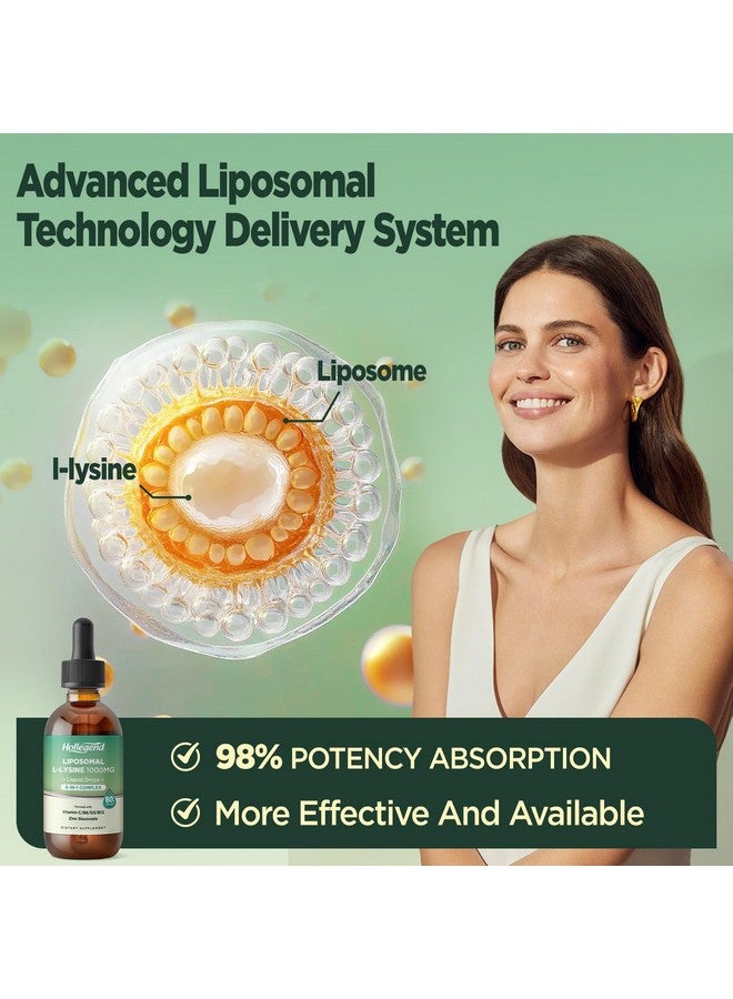 Hollegend Liposomal L-lysine 1000MG Liquid Drops, Lysine Supplement for Women & Kids with Vitamin C, B6, D3, B12 &Zinc Gluconate, Skin & Lip Health, Immune & Collagen Production Support, Lemon Flavor, 2 fl oz - Image 4