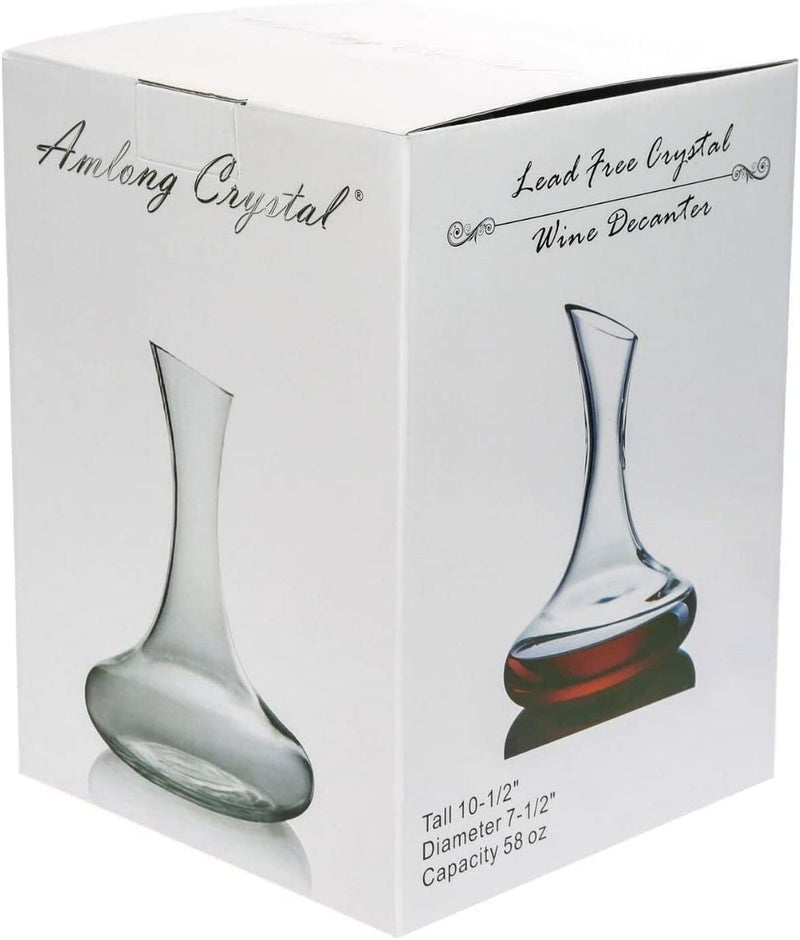 Amlong Crystal Lead-Free Large Wine Decanter, Red Wine Carafe, Wine Gift, Wine Accessories 58 oz (1700ml), with Crystal Globe Stopper - Image 5