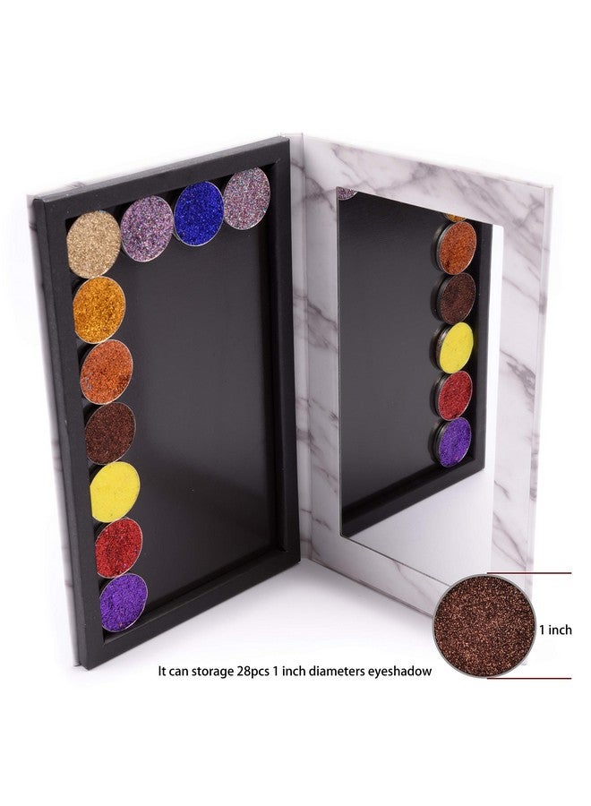 Allwon Magnetic Palette Marble Empty Makeup Palette With Mirror For Eyeshadow Lipstick Blush Powder (White) - Image 4