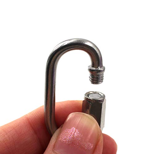 Flomore M12 Lock Quick Link Chain Connector 304 Stainless Steel Screw Lock Carabiner Pack of 1 - Image 4