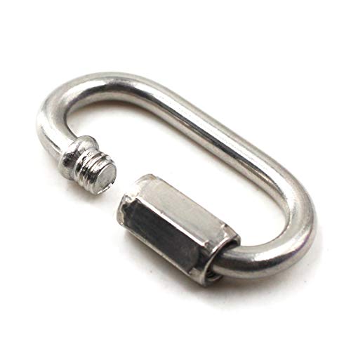 Flomore M12 Lock Quick Link Chain Connector 304 Stainless Steel Screw Lock Carabiner Pack of 1 - Image 2