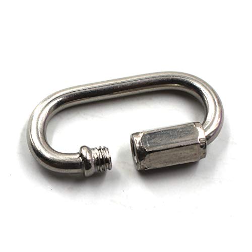 Flomore M12 Lock Quick Link Chain Connector 304 Stainless Steel Screw Lock Carabiner Pack of 1 - Image 3
