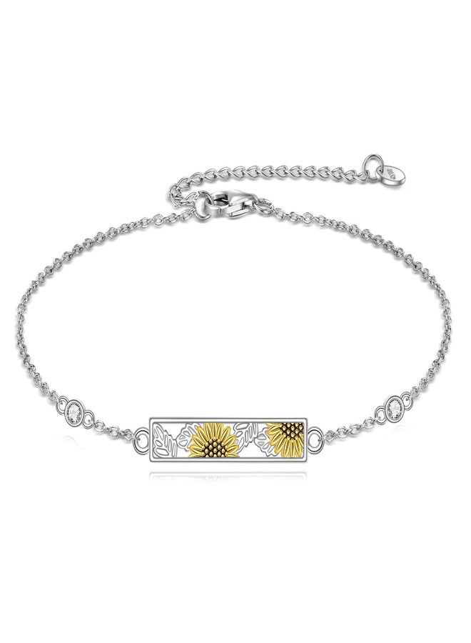 POPLYKE Sunflower Bracelet For Women Flower Chain Jewelry Sunflower Gift for Women - Image 1