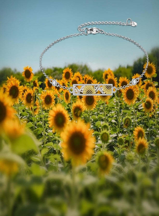 POPLYKE Sunflower Bracelet For Women Flower Chain Jewelry Sunflower Gift for Women - Image 5