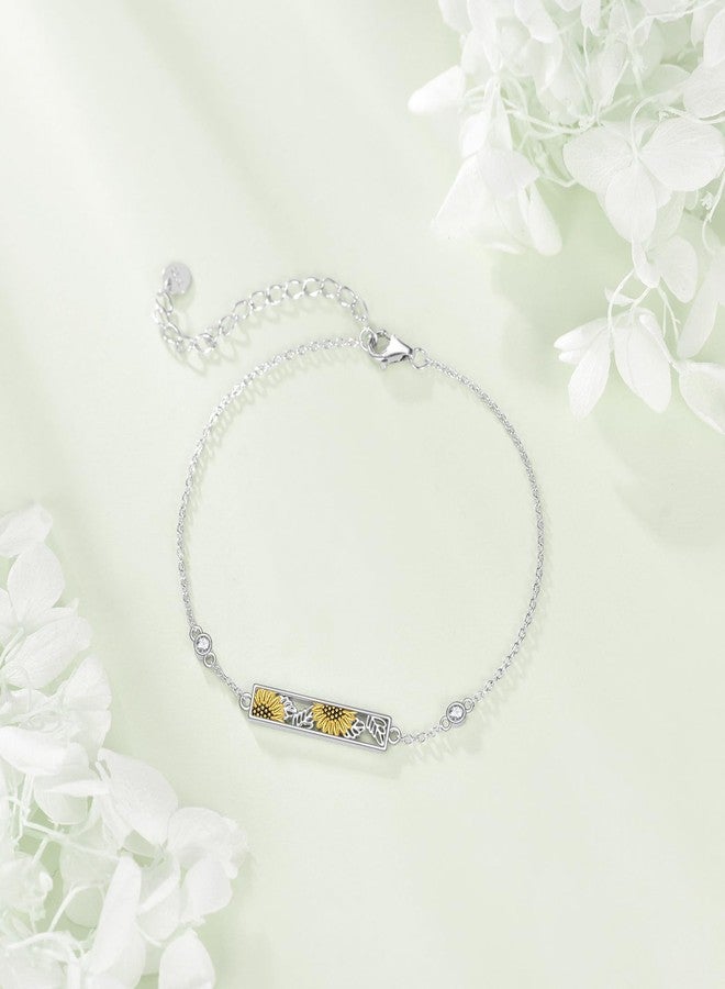 POPLYKE Sunflower Bracelet For Women Flower Chain Jewelry Sunflower Gift for Women - Image 3