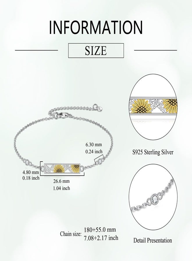 POPLYKE Sunflower Bracelet For Women Flower Chain Jewelry Sunflower Gift for Women - Image 2