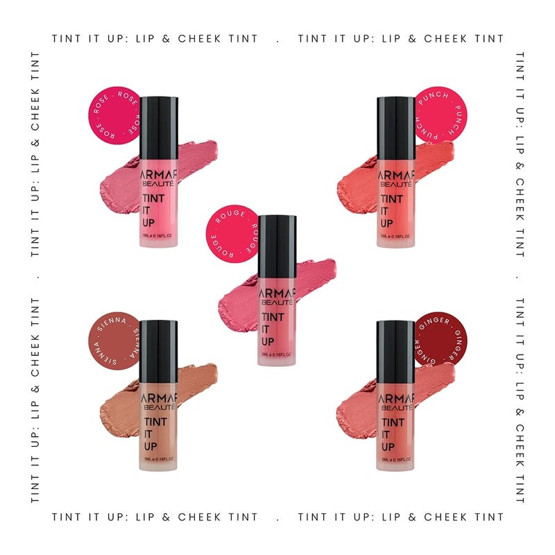Armaf Beaute Armaf Beauté Tint It Up: Lip & Cheek Tint | Blush For Cheeks, Long Lasting, Highly Pigmented, Intense Color | Non Sticky | Deep Carmine Pink, 5ml - Image 4