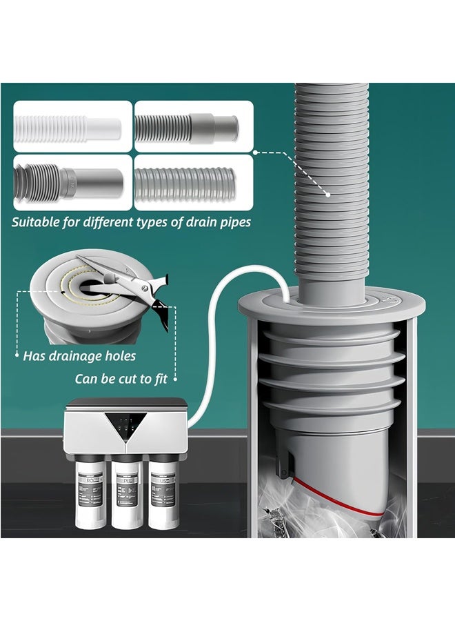 غطاء الختم حلقة أنابيب الصرف الصحي ، فاخ الصرف الصحي ضد الرائحة السيليكون ، ختم أنابيب الصرف الصحي السيليكون مناسب للحمام أدوات تنظيف المطبخ - Image 3