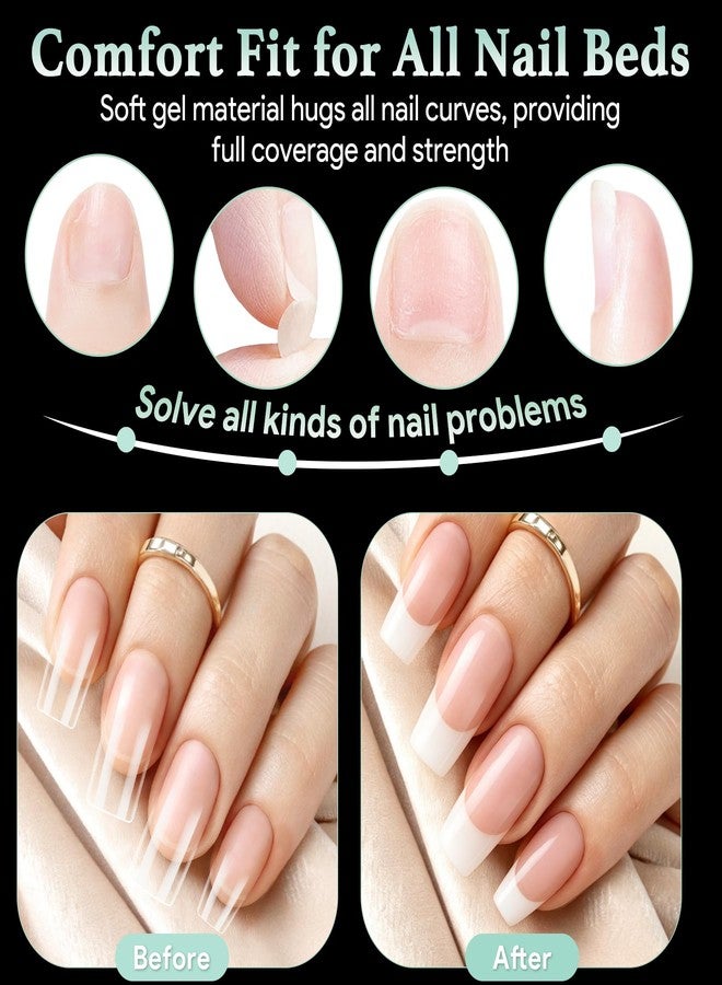 Leykosh Medium Square Nail Tips, 15 Sizes 240 PCS Clear Acrylic Soft Fake Nails Gel Nail Tips, Full Cover Pre-Shaped Matte Long Lasting Press on Nails Extension for DIY Beginners & Salon Manicure - Image 5