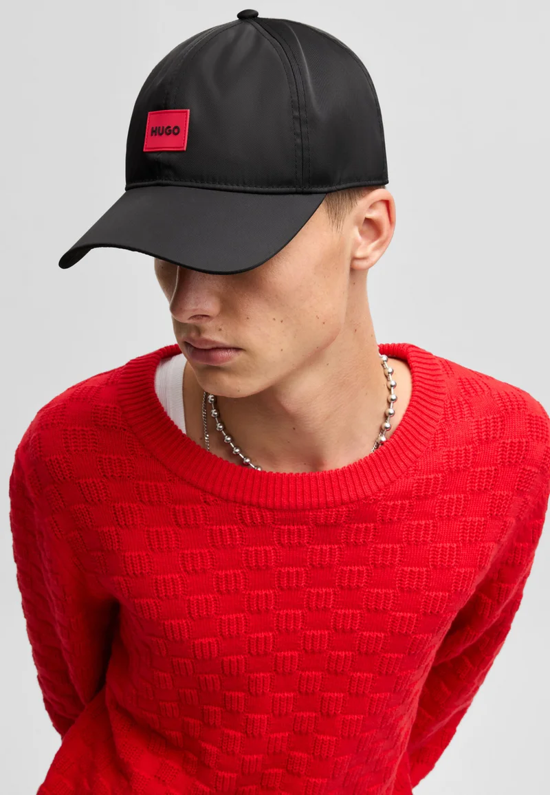 HUGO Six-panel cap with silicone logo patch