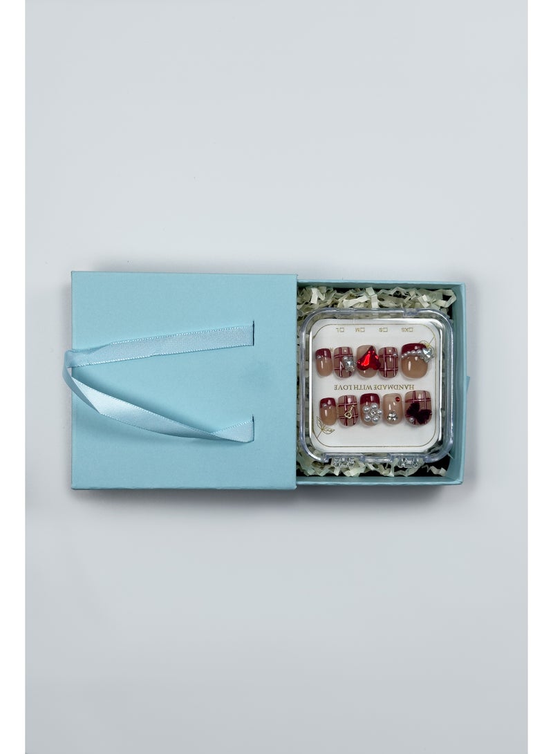 Generic Luxury 3D Press-On Gel Nails | Swarovski Crystals | Instant Wear | Premium Box | M Size  - Image 5