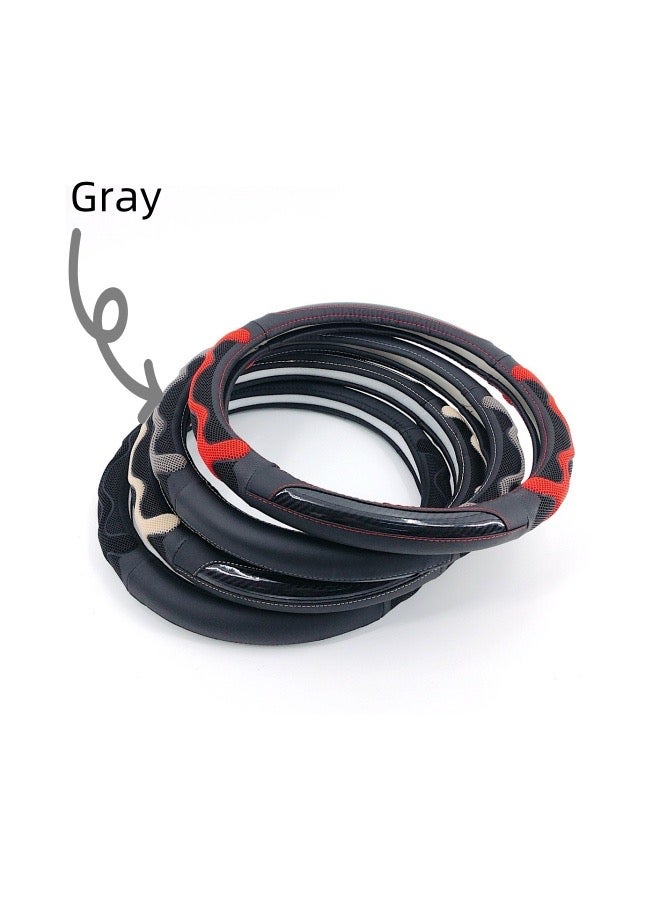 Premium Car Steering Wheel Cover Comfortable Non-Slip Sport Style,Universal Fit For Most Cars 14.5 Inches(37cm) Gray - Image 2