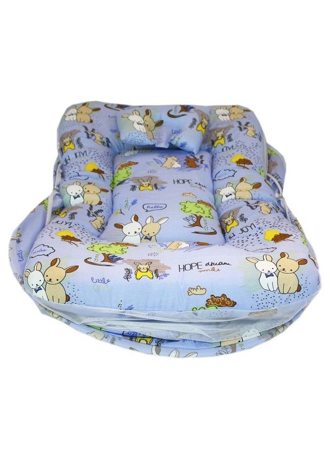 Amardeep and Co - Toddler Mattress With Mosquito And Insect Protection Net 70 * 40 Cms (Rabbit Mauve) - Image 1
