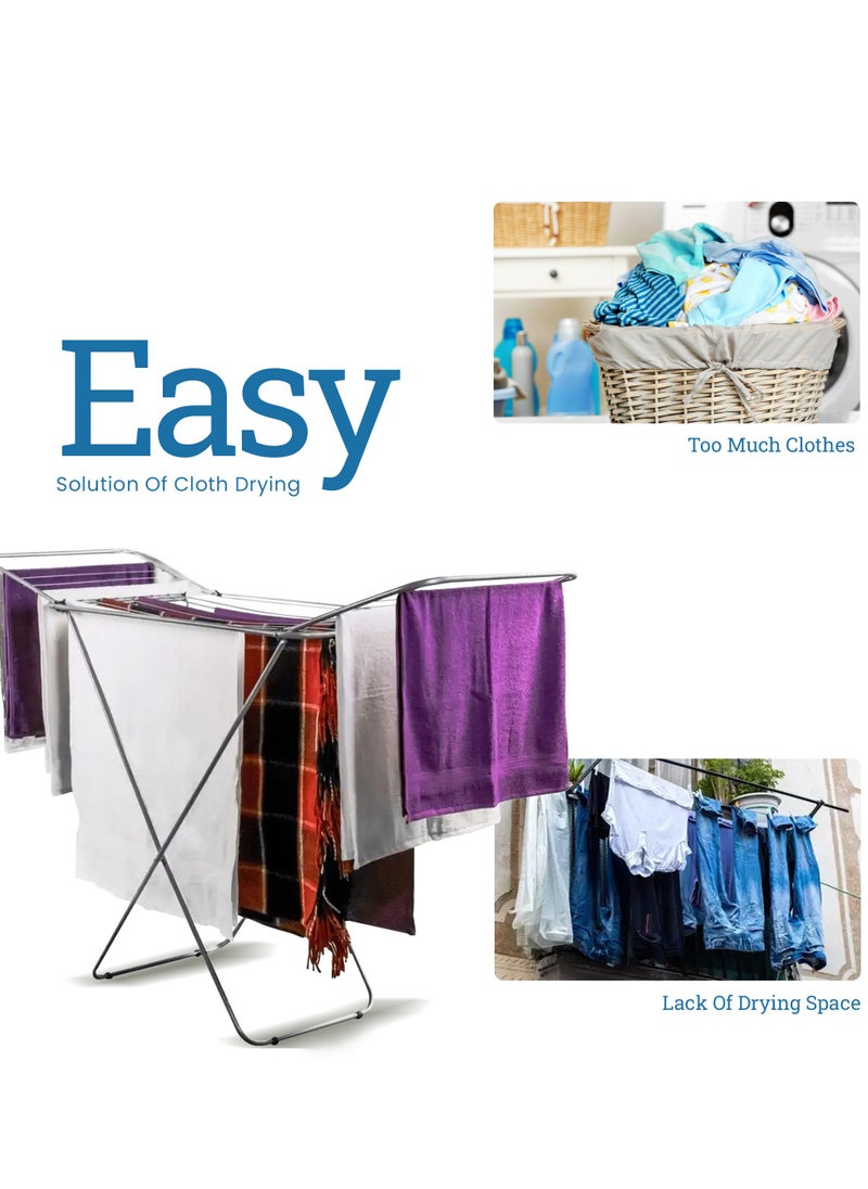 Sweet Home Clothes Drying Rack Stand Stainless Steel Heavy Duty Clothes Dryer Stand Space Saving, Portable & Foldable Rack Ideal For Small Areas  - Image 5
