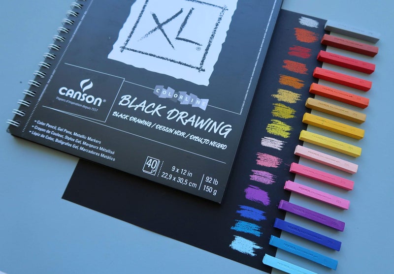 Canson XL Series Drawing Paper, Black, Wirebound Pad, 9x12 inches, 40 Sheets (92lb/150g) - Artist Paper for Adults and Students - Colored Pencil, Ink, Pastel, Marker - Image 4